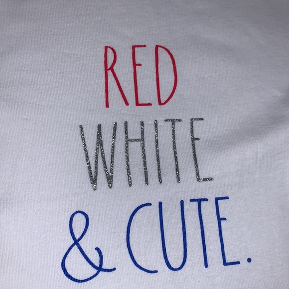 RAE DUNN "RED WHITE & CUTE" pajama set size 5 NWT - Picture 3 of 4